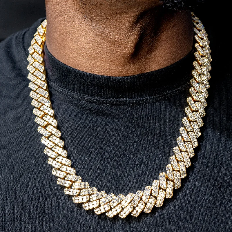 High End Jewelry - Iced Out Baguette Miami Cuban Link Chain