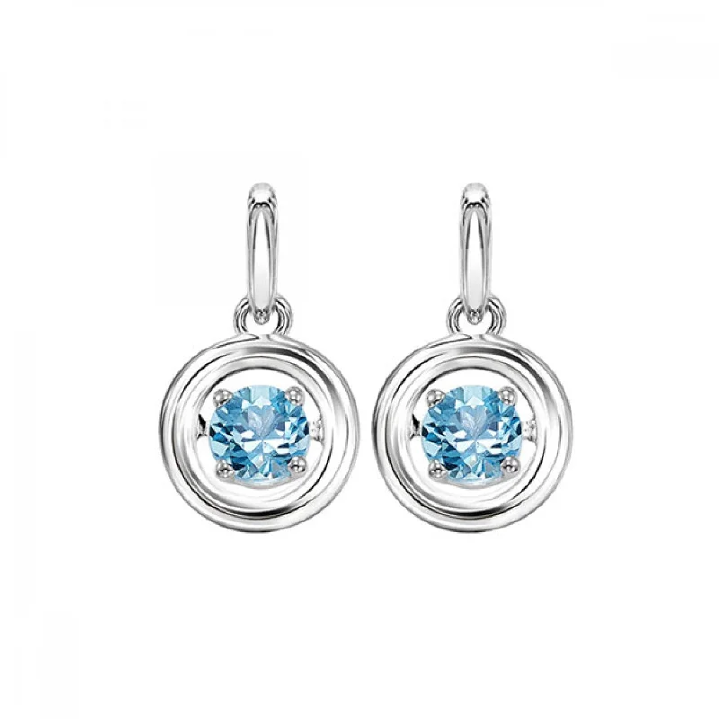 Silver Blue Topaz Rhythm of Love Earrings- December