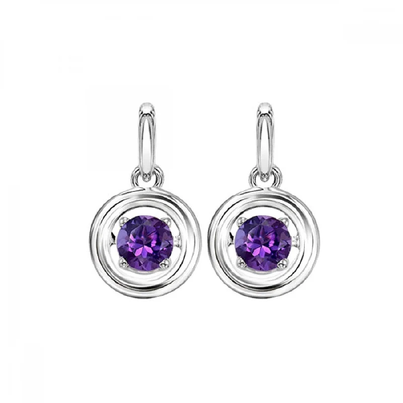 Silver Amethyst Rhythm Of Love Earrings-February