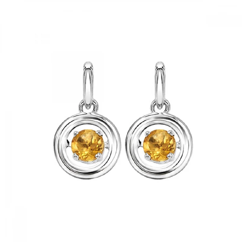 Silver Citrine Rhythm of Love Earrings- November