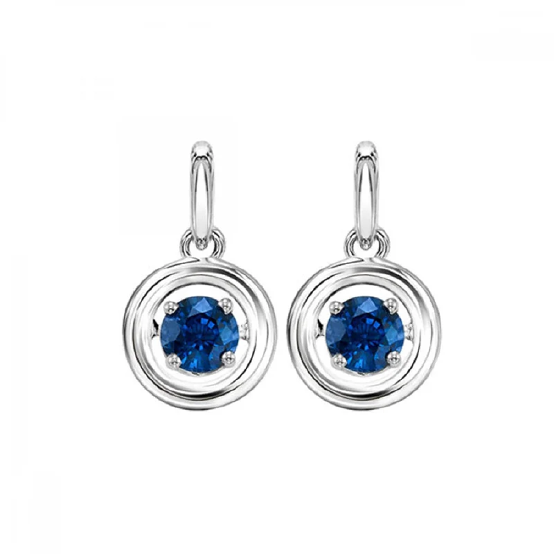 Silver Sapphire Rhythm Of Love Earrings- September