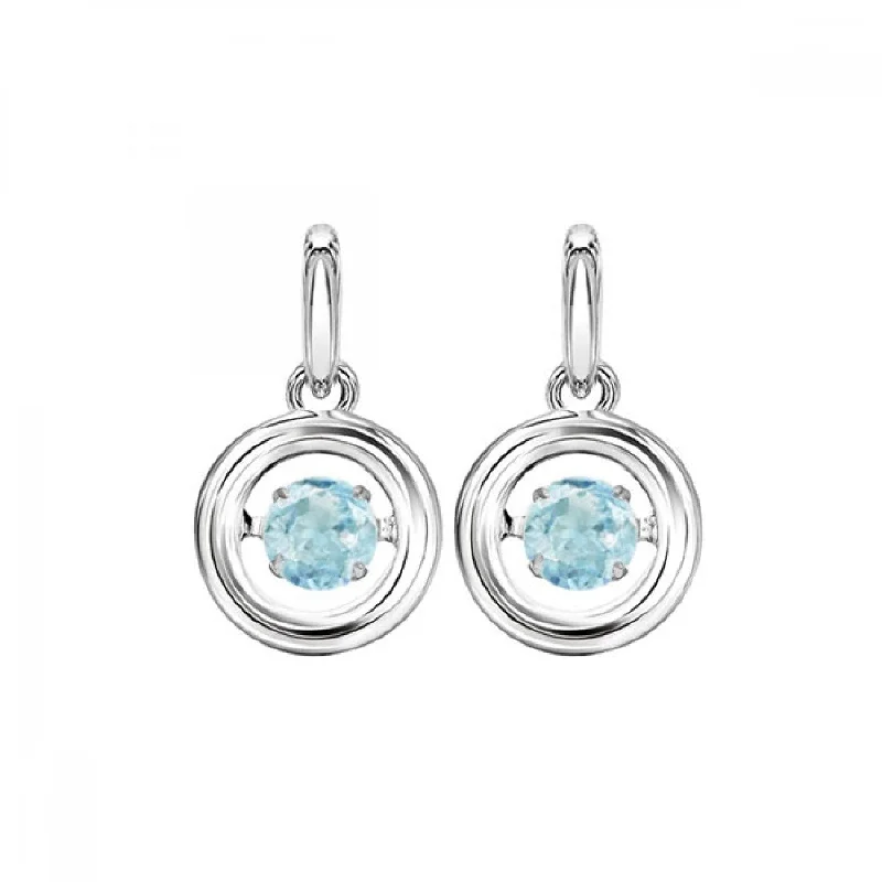 Silver Aquamarine Rhythm Of Love Earrings-March