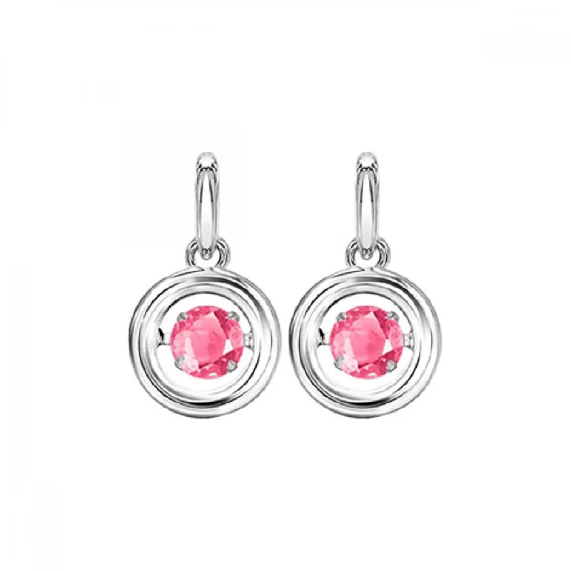 Silver Pink Tourmaline Rhythm Of Love Earrings- October