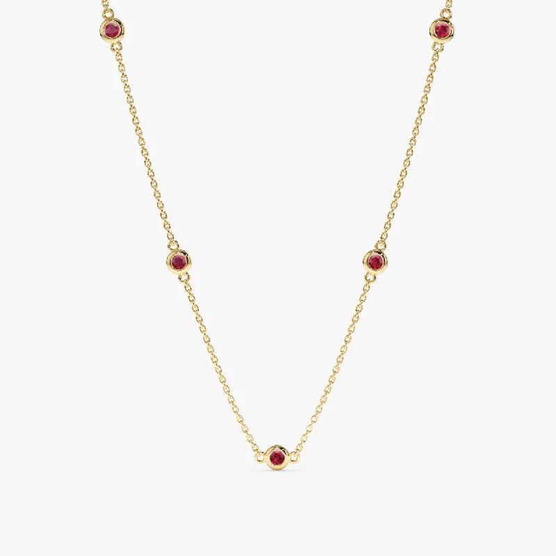 Ruby Station Necklace, Gwen