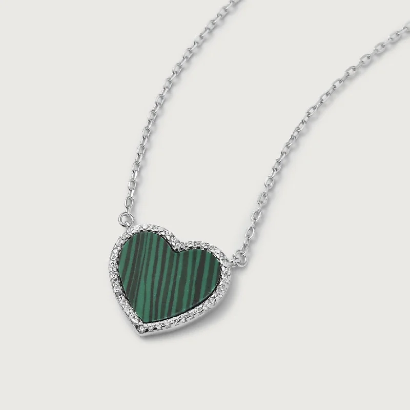 Modern Love Malachite Heart Necklace