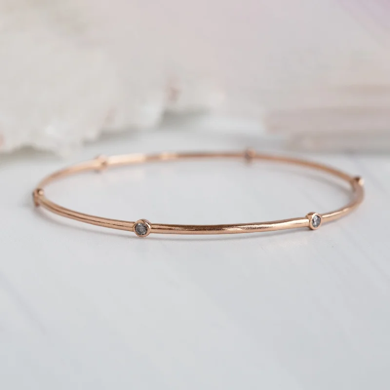 The Salt and Pepper Diamond Constellation Bangle | 14K Rose Gold